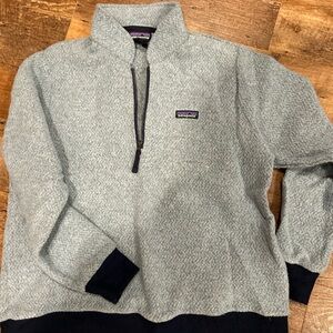Patagonia Light Gray and Dark Blue Zip-Up Jacket